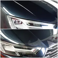 Maska i reflektor niebieskiego Audi — porównanie wyglądu lakieru.